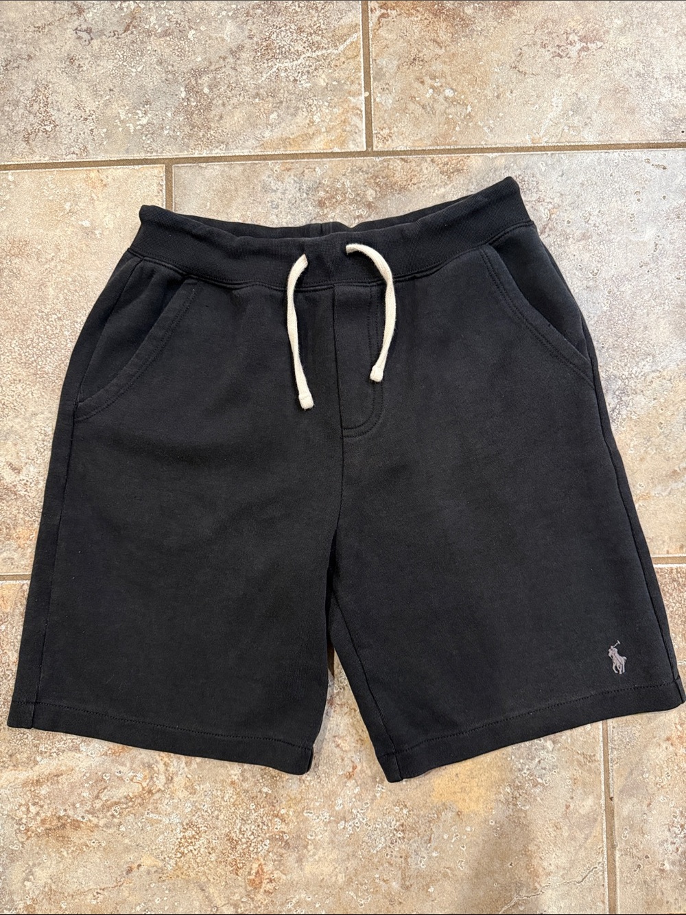 Polo by Ralph Lauren Black Athletic Drawstring Shorts with White Cord
